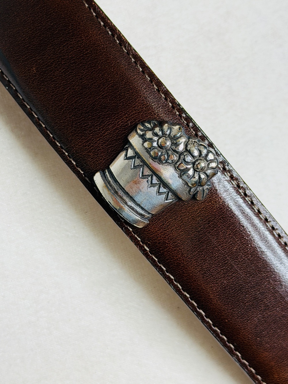 90s Y2K Talbot’s Garden Motif Leather Belt - Picture 4 of 9